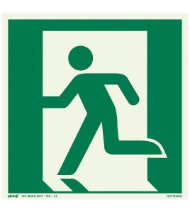 BORD NOODUITGANG LINKS FTLM 150X150 MM ZELFKLEVEND