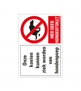 BORD ONZE KOEIEN KUNNEN ZIEK 230X330 MM