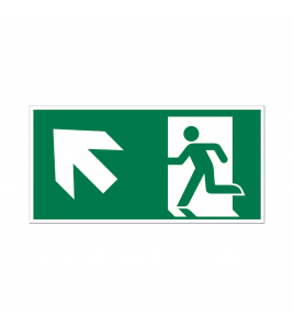 BORD NOODUITGANG NAAR BOVEN LINKS 150X300 MM