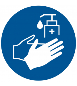 BORD HANDEN DESINFECTEREN VERPLICHT 180 MM ROND