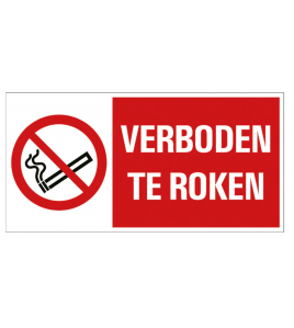 BORD VERBODEN TE ROKEN 300X150 MM