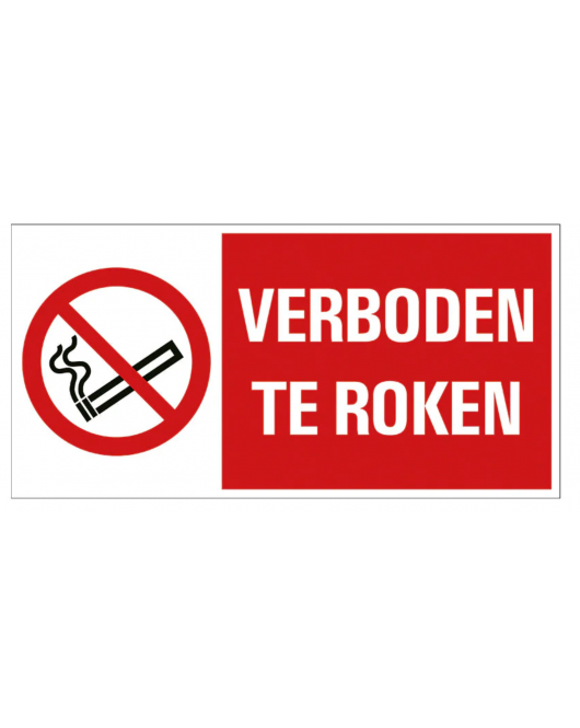 BORD VERBODEN TE ROKEN 300X150 MM