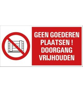 BORD GEEN GOEDEREN PLAATSEN! 300X150 MM