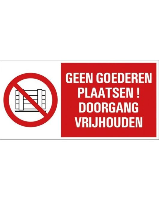 BORD GEEN GOEDEREN PLAATSEN! 300X150 MM