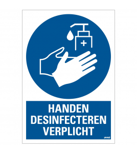 BORD HANDEN DESINFECTEREN VERPLICHT 230X330 MM