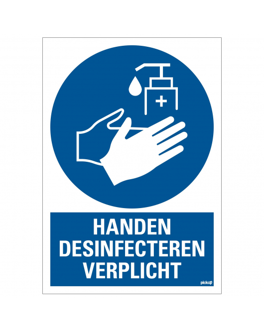 BORD HANDEN DESINFECTEREN VERPLICHT 230X330 MM