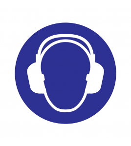 BORD GEHOORBESCHERMING VERPLICHT 180 MM ROND