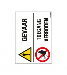 BORD GEVAAR TOEGANG VERBODEN 230X330 MM