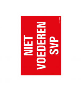 BORD NIET VOEDEREN SVP 230X330 MM