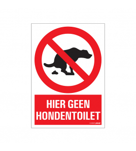 BORD HIER GEEN HONDENTOILET 230X330 MM
