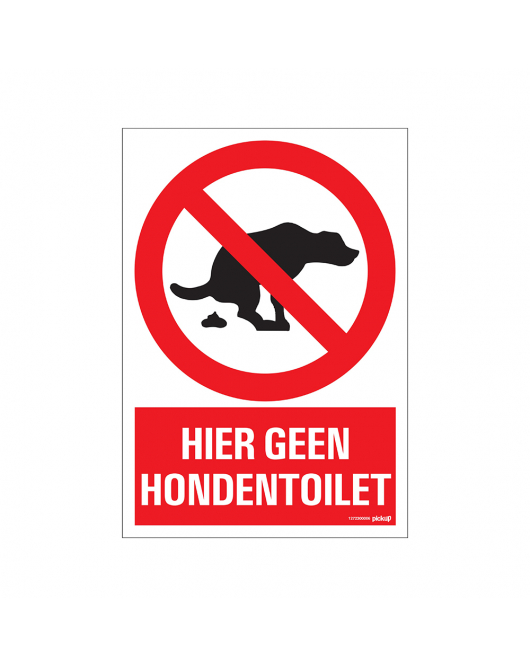 BORD HIER GEEN HONDENTOILET 230X330 MM