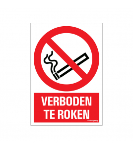 BORD VERBODEN TE ROKEN 230X330 MM