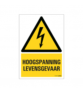 BORD HOOGSPANNING LEVENSGEVAAR 230X330 MM