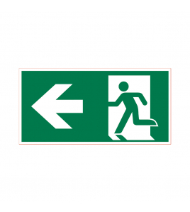 BORD NOODUITGANG LINKS 150X300 MM