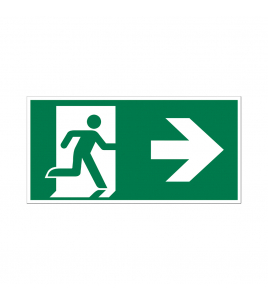 BORD NOODUITGANG RECHTS 150X300 MM