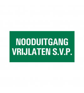 BORD NOODUITGANG VRIJLATEN 150X300 MM