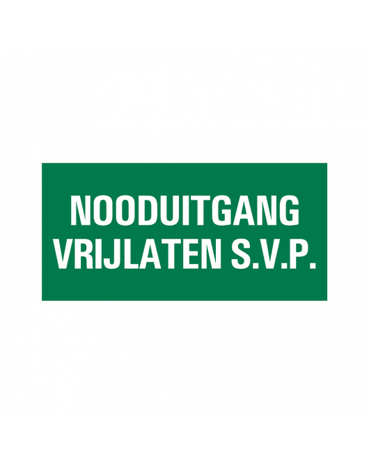 BORD NOODUITGANG VRIJLATEN 150X300 MM