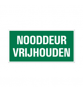 BORD NOODDEUR VRIJHOUDEN 150X300 MM