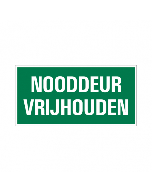 BORD NOODDEUR VRIJHOUDEN 150X300 MM