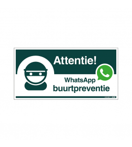 BORD WHATSAPP BUURTPREVENTIE 150X300 MM