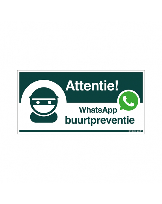BORD WHATSAPP BUURTPREVENTIE 150X300 MM