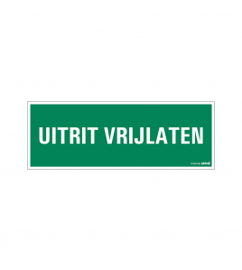 BORD UITRIT VRIJLATEN 330X120 MM