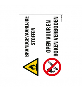BORD BRANDGEVAARLIJKE STOFFEN 230X330 MM