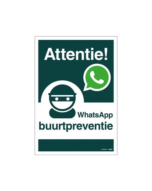 BORD WHATSAPP BUURTPREVENTIE 230X330 MM