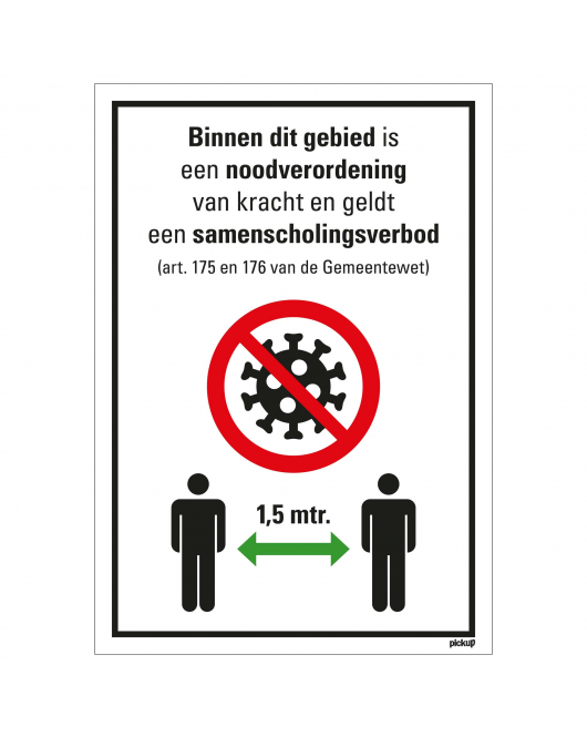 BORD NOODVERORDENING & SAMENSCHOLING 230X330 MM