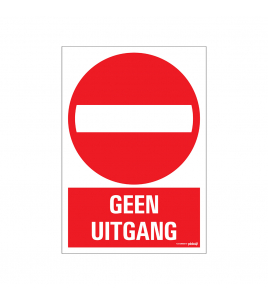 BORD GEEN UITGANG 230X330 MM