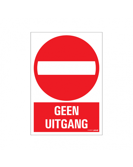 BORD GEEN UITGANG 230X330 MM