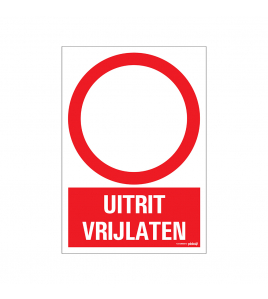 BORD UITRIT VRIJLATEN 230X330 MM