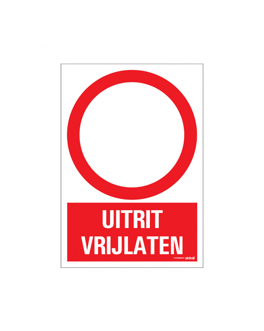 BORD UITRIT VRIJLATEN 230X330 MM
