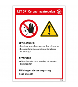 BORD CORONA MAATREGELEN 230X330 MM