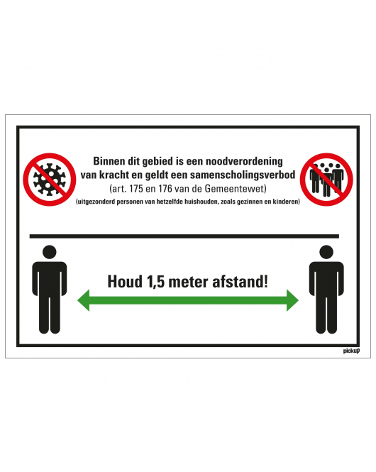 BORD NOODVERORDENING & SAMENSCHOLING 230X330 MM