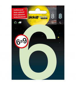 GLOW IN THE DARK NUMMER 6=9 100 MM ZELFKLEVEND
