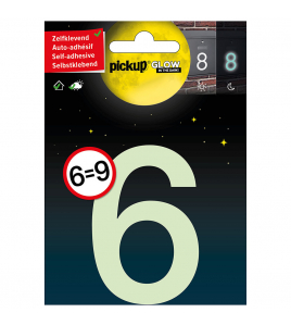 GLOW IN THE DARK NUMMER 6=9 75 MM ZELFKLEVEND