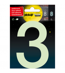 GLOW IN THE DARK NUMMER 3 100 MM ZELFKLEVEND