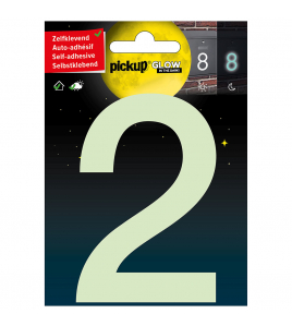 GLOW IN THE DARK NUMMER 2 100 MM ZELFKLEVEND