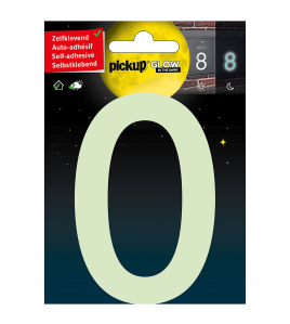 GLOW IN THE DARK NUMMER 0 100 MM ZELFKLEVEND