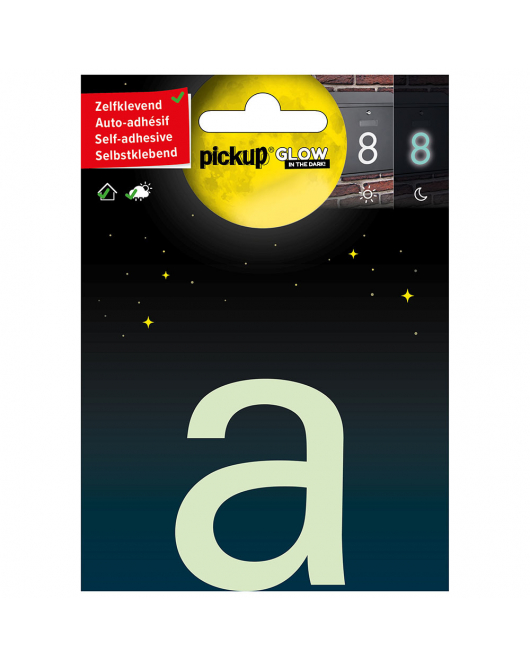 GLOW IN THE DARK LETTER A 75 MM ZELFKLEVEND