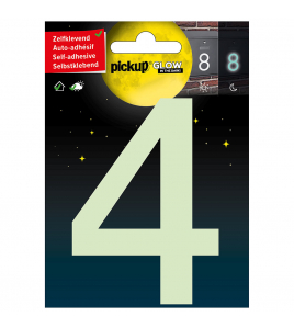 GLOW IN THE DARK NUMMER 4 100 MM ZELFKLEVEND