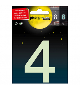GLOW IN THE DARK NUMMER 4 75 MM ZELFKLEVEND