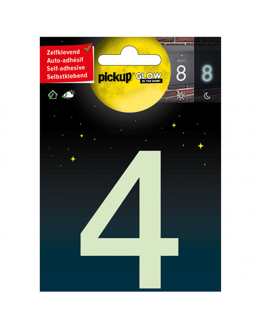GLOW IN THE DARK NUMMER 4 75 MM ZELFKLEVEND