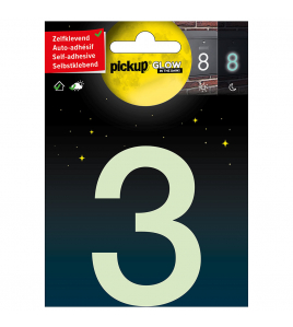 GLOW IN THE DARK NUMMER 3 75 MM ZELFKLEVEND