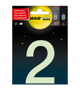 GLOW IN THE DARK NUMMER 2 75 MM ZELFKLEVEND