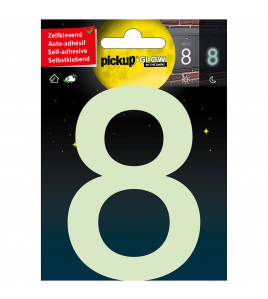 GLOW IN THE DARK NUMMER 8 100 MM ZELFKLEVEND