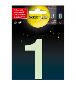 GLOW IN THE DARK NUMMER 1 75 MM ZELFKLEVEND