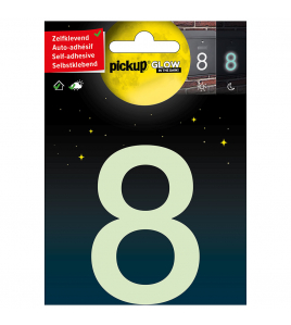 GLOW IN THE DARK NUMMER 8 75 MM ZELFKLEVEND