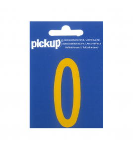 PLAKCIJFER REFLECTEREND GEEL 70 MM 0